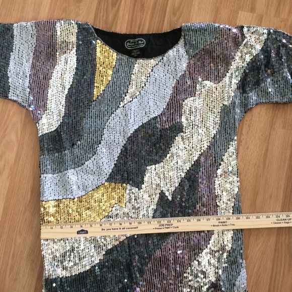 Jean for Joseph Le Bob sequin dress multi color - Picture 5 of 8